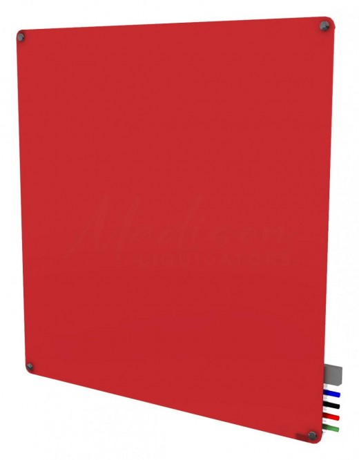 4'x4' Harmony Magnetic Glass Board, Radius Corners, 4 Rare Earth Magnets, 4 Markers, 1 Eraser