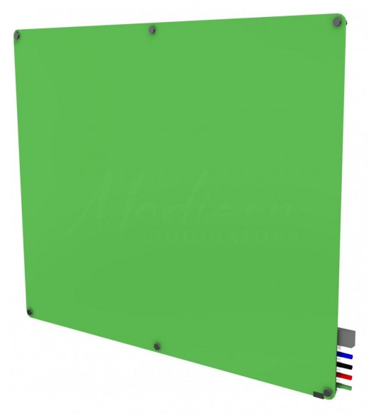 4'x5' Harmony Magnetic Glass Board, Radius Corners, 4 Rare Earth Magnets, 4 Markers, 1 Eraser