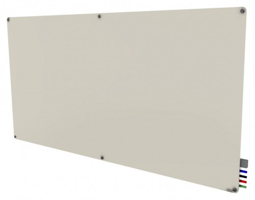 4'x8' Harmony Magnetic Glass Board, Radius Corners, 4 Rare Earth Magnets, 4 Markers, 1 Eraser