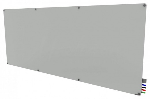 4'x10' Harmony Magnetic Glass Board, Radius Corners, 4 Rare Earth Magnets, 4 Markers, 1 Eraser