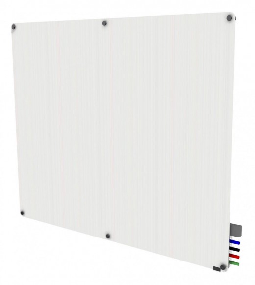 4'x5' Harmony Magnetic Glass Board, Radius Corners, 4 Rare Earth Magnets, 4 Markers, 1 Eraser