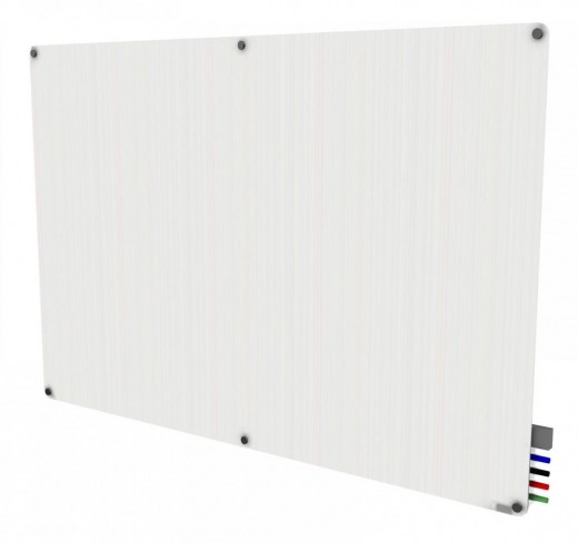 4'x6' Harmony Magnetic Glass Board, Radius Corners, 4 Rare Earth Magnets, 4 Markers, 1 Eraser