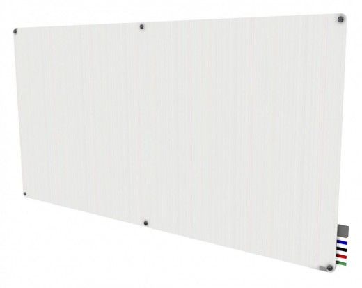 4'x8' Harmony Magnetic Glass Board, Radius Corners, 4 Rare Earth Magnets, 4 Markers, 1 Eraser