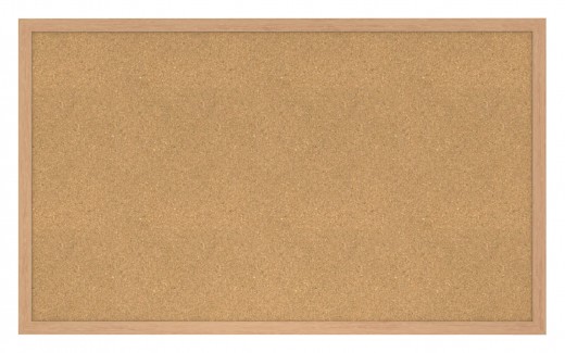 3'x4' Wood Frame Natural Cork Bulletin Board 