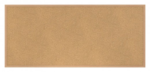 4'x12' Wood Frame Natural Cork Bulletin Board 