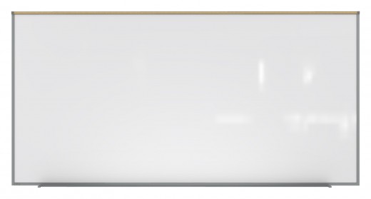 4'x8' Aluminum Frame Porcelain Magnetic Projection Whiteboard w/ 1 Maprail