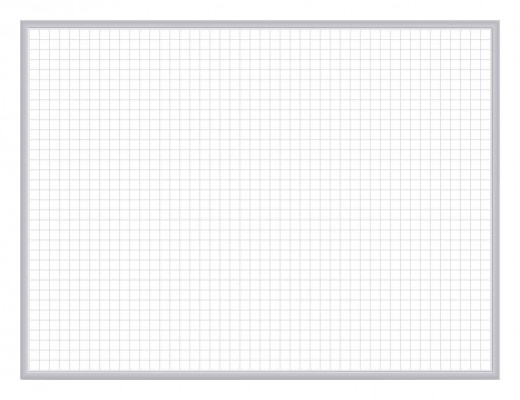 Grid 1x1 Magnetic Whiteboard Aluminum Frame 2'x3'