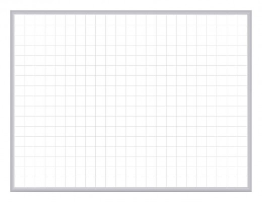 Grid 2x2 Magnetic Whiteboard Aluminum Frame 2'x3'