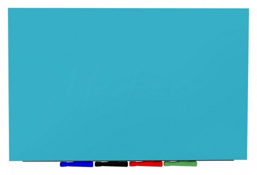 Aria - 2'H x 3'W Magnetic Low Profile 1/4 Tempered Glassboard, Horizontal, 4 Rare Earth Magnets, 4 Markers and Eraser