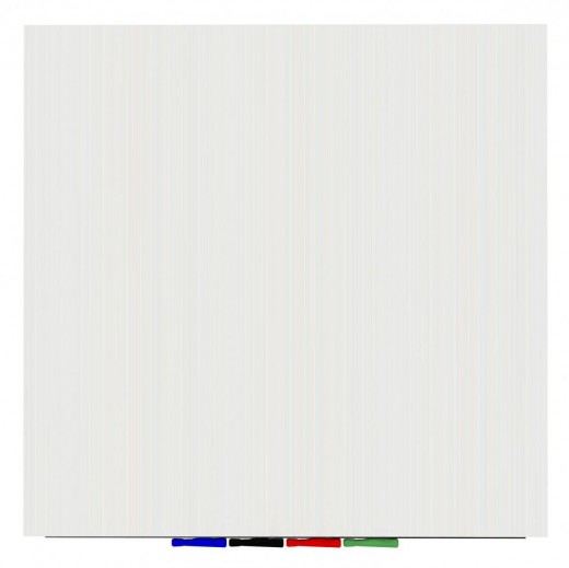 Aria - 4'H x 4'W Magnetic Low Profile 1/4 Tempered Glassboard, Horizontal, 4 Rare Earth Magnets, 4 Markers and Eraser