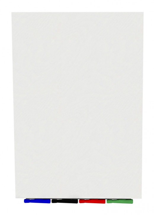 Aria 3'H x 2'W Magnetic Low Profile 1/4 Tempered Glassboard - Vertical - 4 Rare Earth Magnets, 4 Markers and Eraser