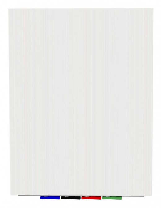 Aria 4'H x 3'W Magnetic Low Profile 1/4 Tempered Glassboard - Vertical - 4 Rare Earth Magnets, 4 Markers and Eraser