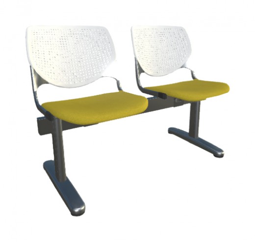 47 x 22 x 31 - Beam Seating, White Back, Fabric Seat