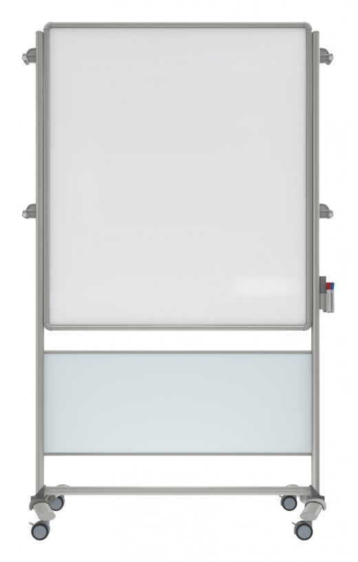 46x34 Nexus Easel - Double-Sided Mobile Porcelain Magnetic Whiteboard - Frosted