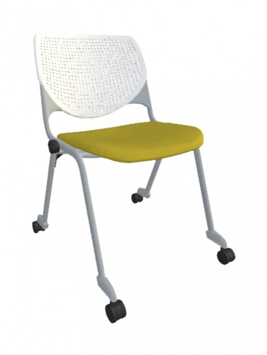 21.25 x 21.5 x 31 - Armless Stacking Chair on Casters