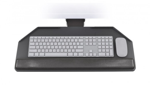 Articulating Keyboard Tray for Diagonal Corner Worksurfaces