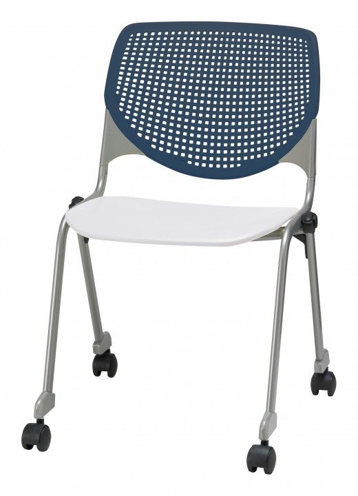 21.25 x 21.5 x 31 - Armless Stacking Chair on Casters