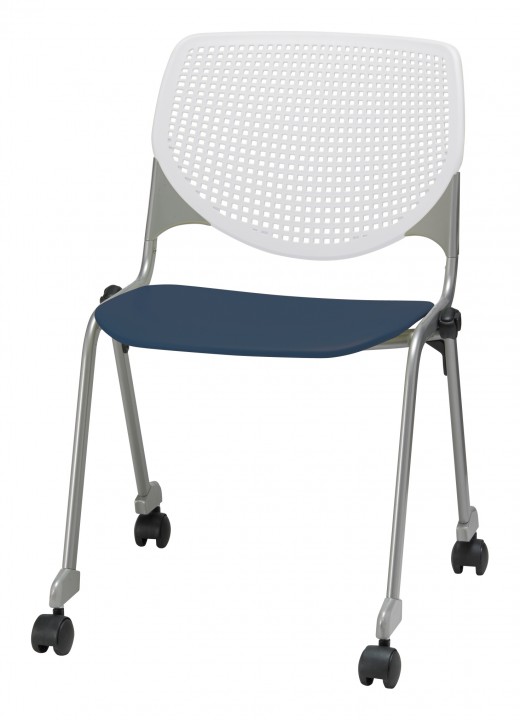 21.25 x 21.5 x 31 - Armless Stacking Chair on Casters