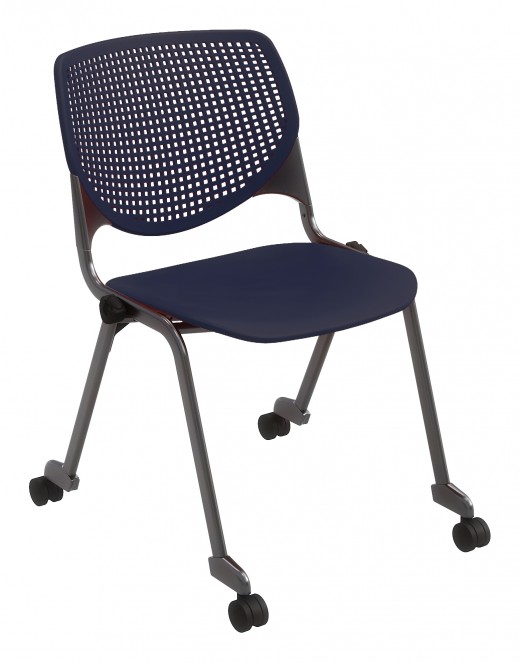 21.25 x 21.5 x 31 - Armless Stacking Chair on Casters