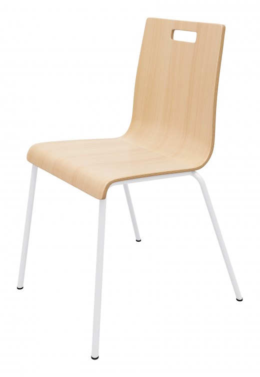 20.5 x 21 x 34 - Laminate Cafe Chair with Chrome Base