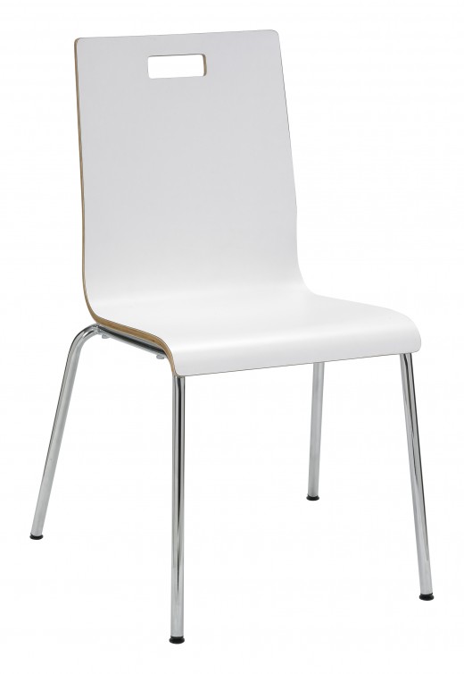20.5 x 21 x 34 - Laminate Cafe Chair with Chrome Base