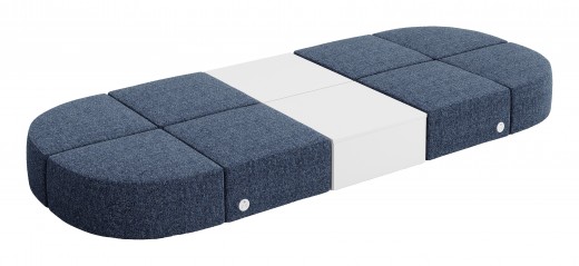 Conversa Sectional Seating with Table and Outlets - 180 x 72 x 17