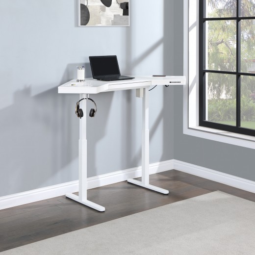 Stealth Corner Sit Stand Desk - 48 x 48 x 29.75-47.5H