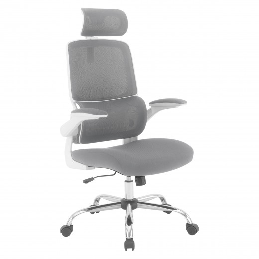 Mesh Back Manager's Chair with White Frame - 28.25 x 26 x 45.5-52.25