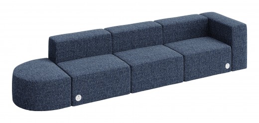 Conversa Four-Seat Sofa with Power Outlets - 144 x 36 x 36