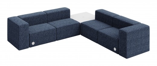 Conversa Four-Seat Sofa with Table and Power Outlets - 120 x 120 x 36