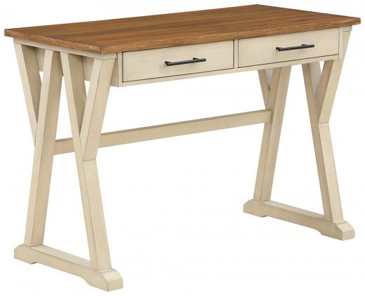 Jericho Rustic Writing Desk w/ Drawers in Antique White Finish