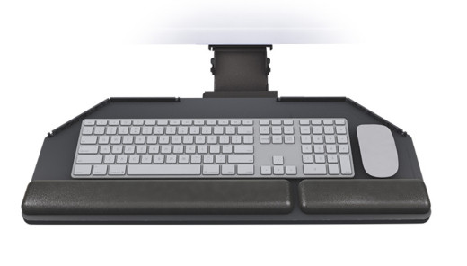 Articulating Keyboard Tray for Diagonal Corner Worksurfaces