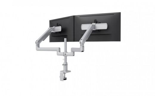 Dual Fixed + Motion + Slider Monitor Arms - Grommet Mount