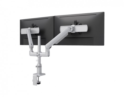 Dual Motion + Slider Monitor Arms - Desk Clamp