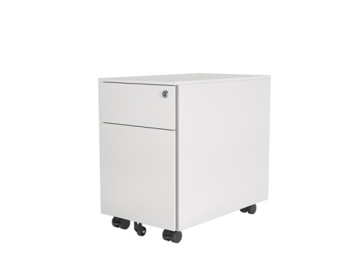 Slim Mobile Pedestal Drawers - White