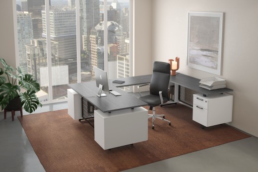 72 x 102 Riser U-Shape Desk w/ Drawers