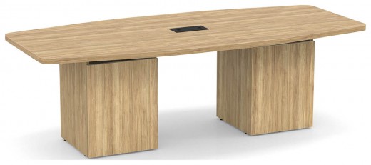 95 x 33/44 Boat Shaped Conference Table w/Cube Base - 1 Leaf