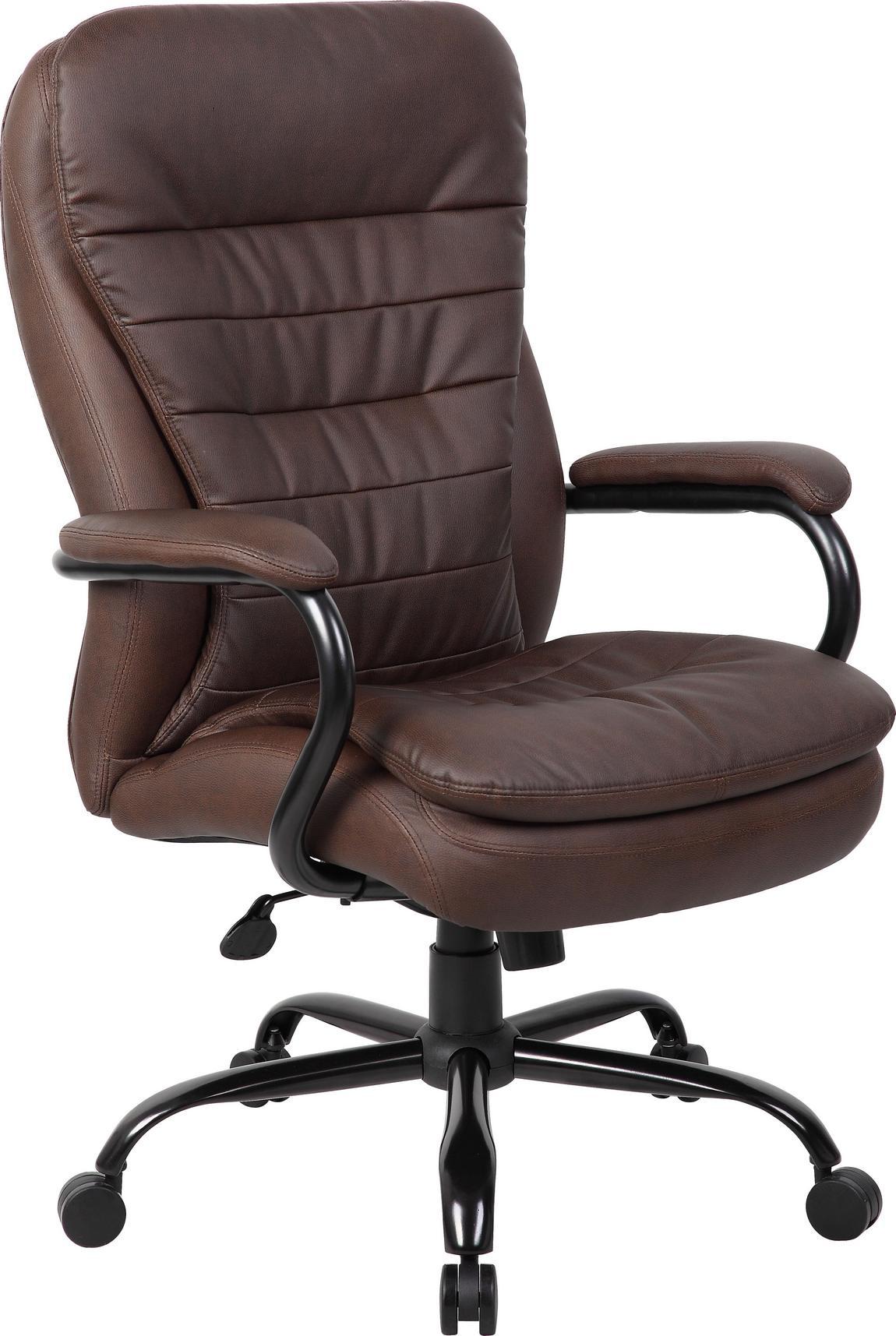 Heavy Weight Office Chair with Brown Upholstery | Madison Liquidators
