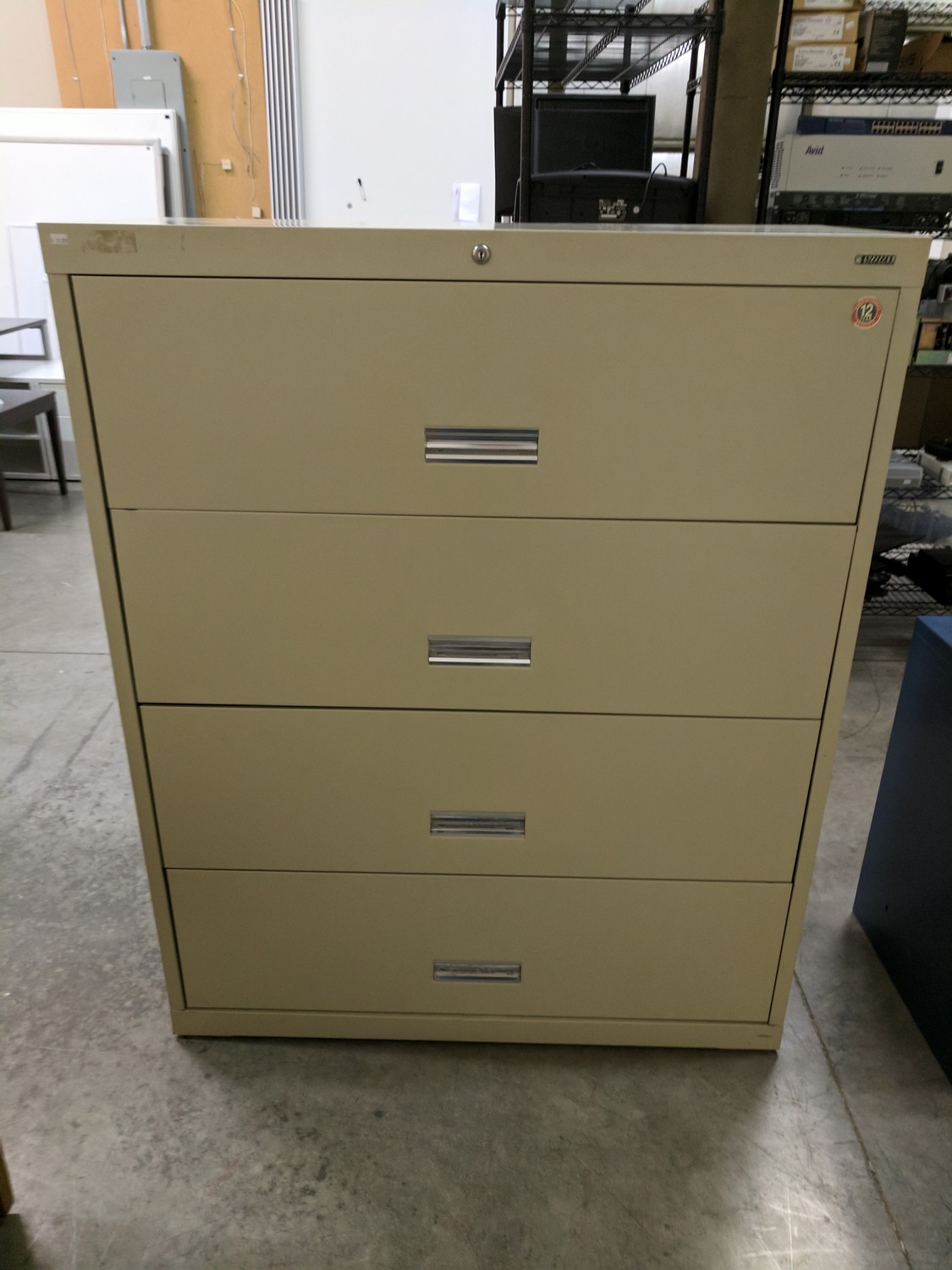 Anderson Hickey 4 Drawer Tan Lateral File Cabinet 42 Inch Wide