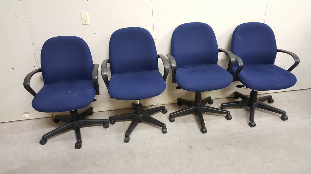 Blue Height Adjustable Rolling Office Chairs Madison Liquidators
