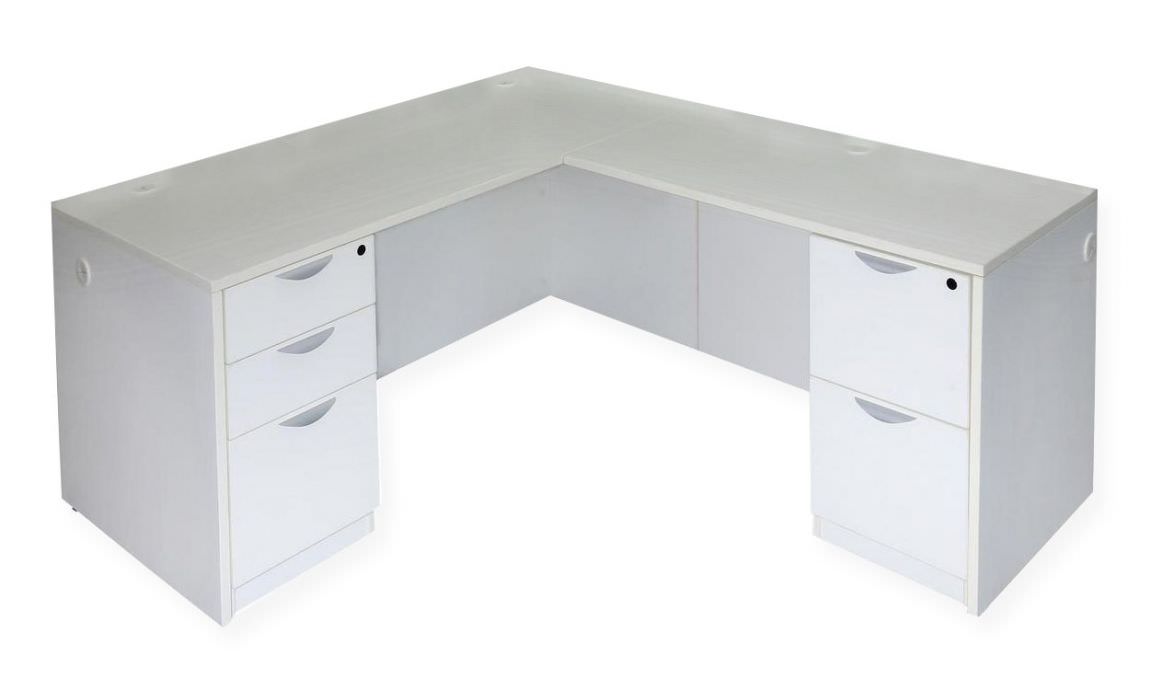 Images Of White L Shaped Desk With Drawers