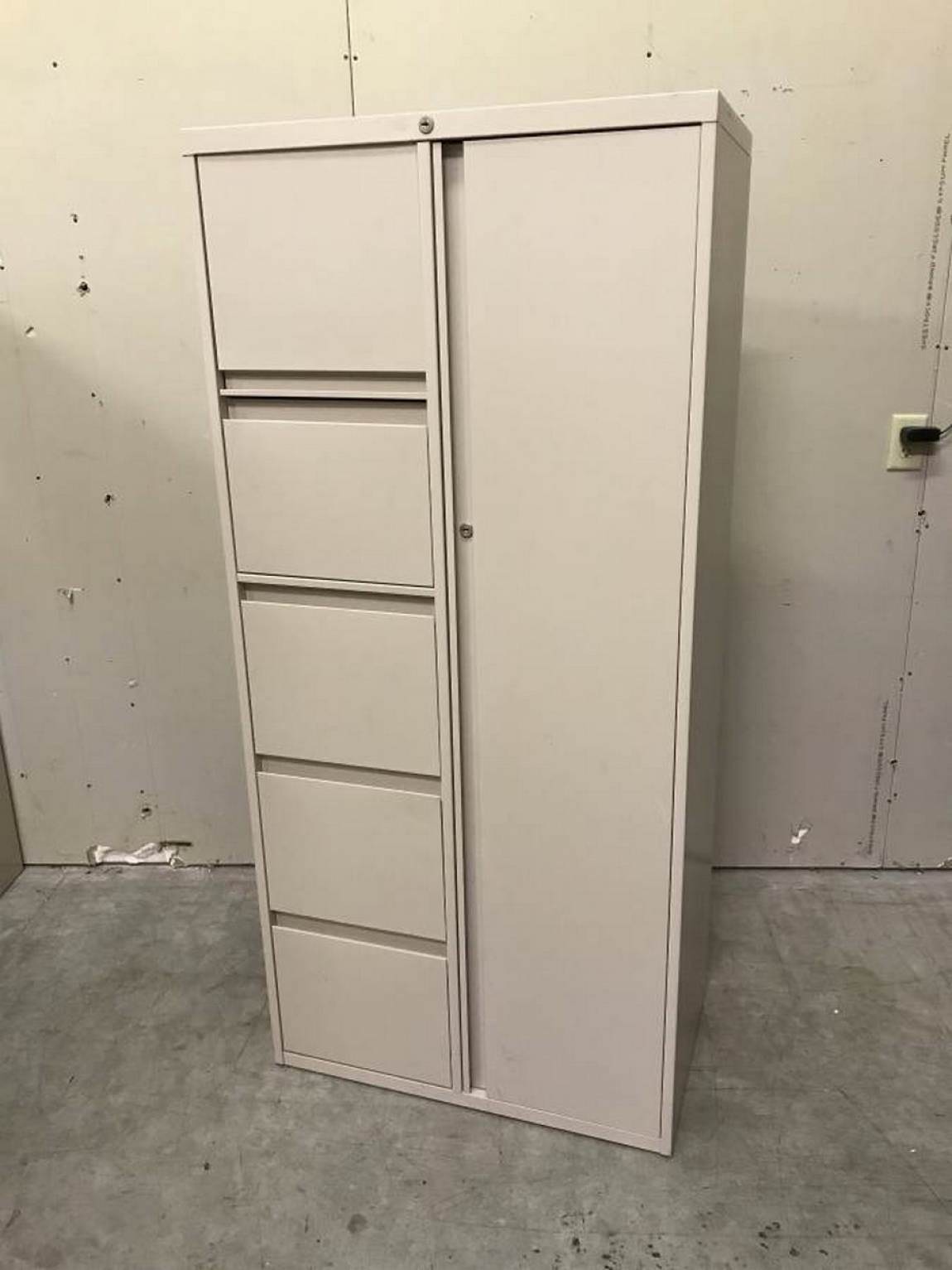 Steelcase Beige Storage Cabinet 30 Inch Wide Madison Liquidators