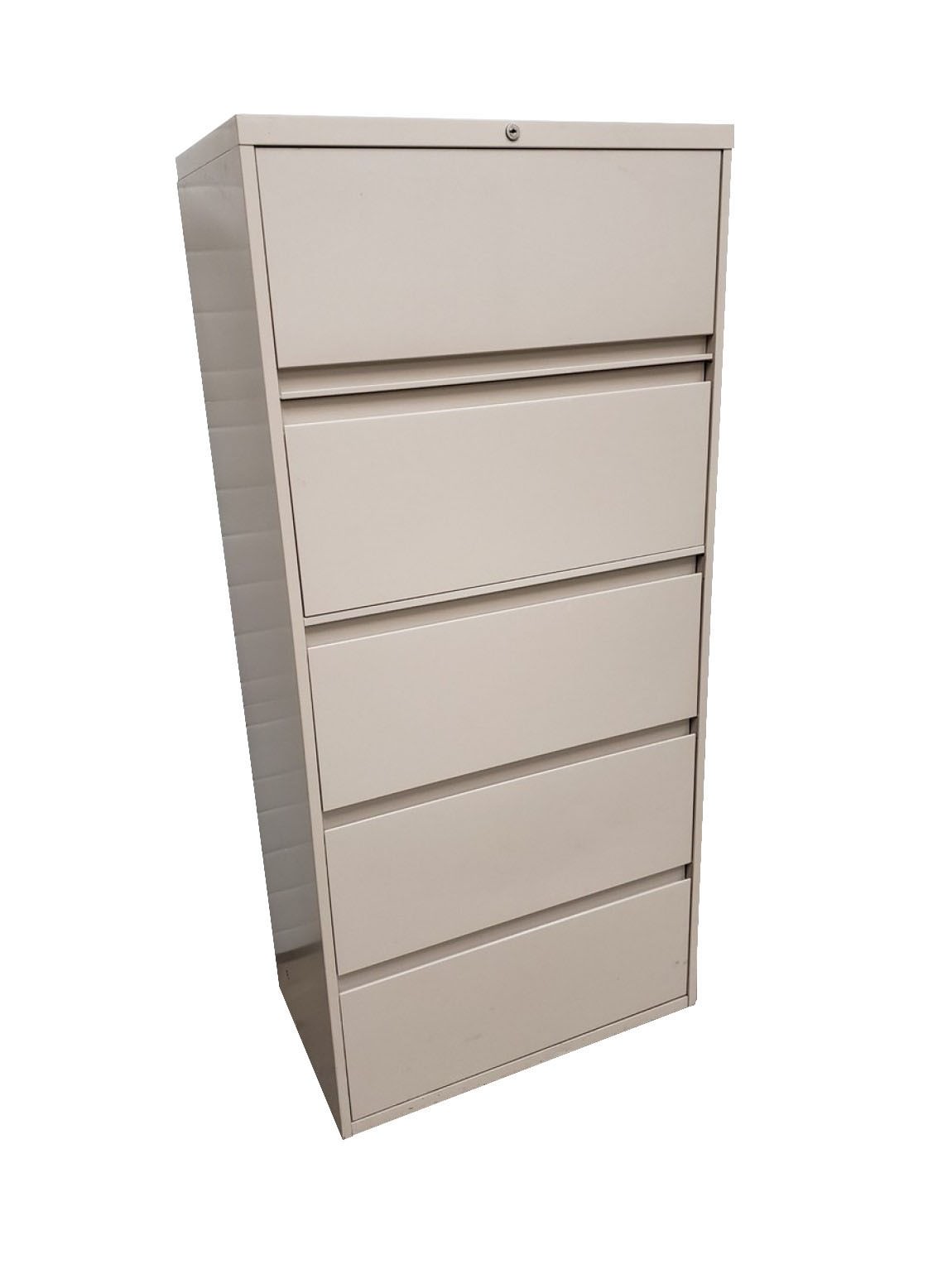 Steelcase Putty 5 Drawer Lateral Filing Cabinets 30 Inch Wide