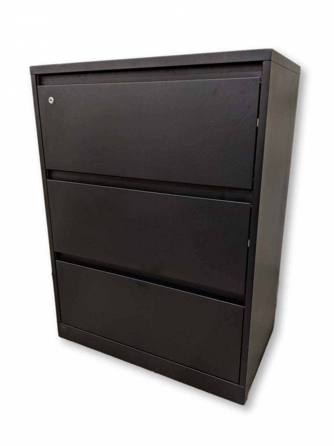 Steelcase Black 3 Drawer Lateral Filing Cabinet 30 Inch Wide