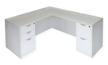 White L Shaped Desk With Drawers