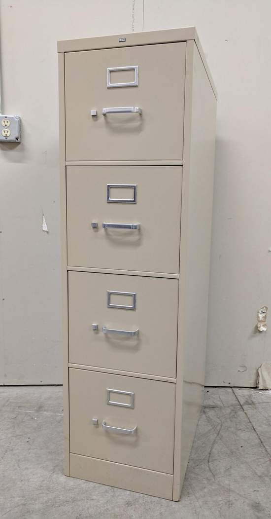 Beige Hon 4 Drawer Vertical Letter Size Filing Cabinet