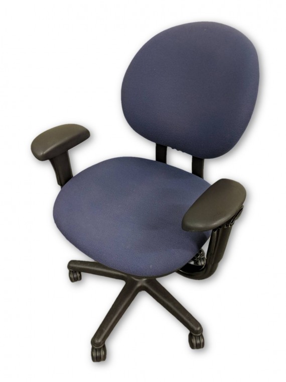 Steelcase Blue Fabric Rolling Office Chairs Madison