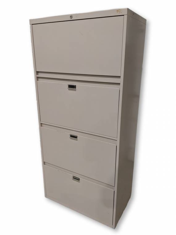 Putty Metal 4 Drawer Lateral Filing Cabinet 30 Inch Wide
