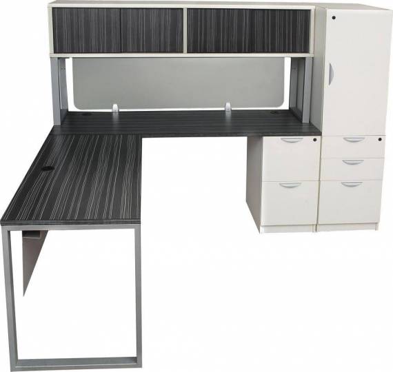 Modern L Shaped Desk With Hutch Madison Liquidators