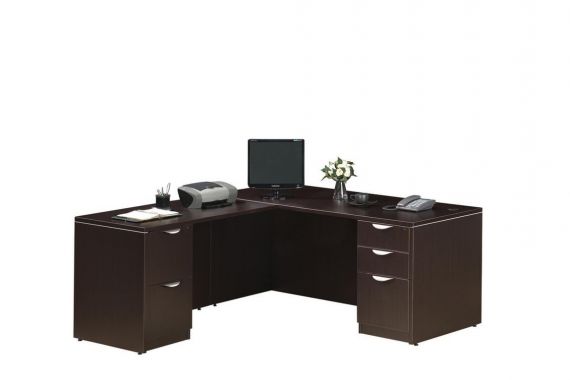 Espresso L Shaped Desk With 5 Locking Drawers Madison Liquidators L Shaped Desk With 5 Locking Drawers